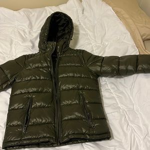 Green Guess puffer coat